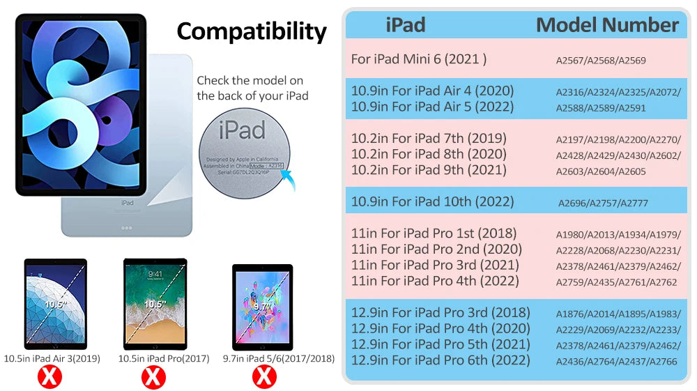 Case For iPad Pro 11 12 9 Inch 2020 2022 2024 Cover For iPad 9th 10th 7th 8th Air 4 5 10.2 10.9 Covers iPad Mini 6 Cases