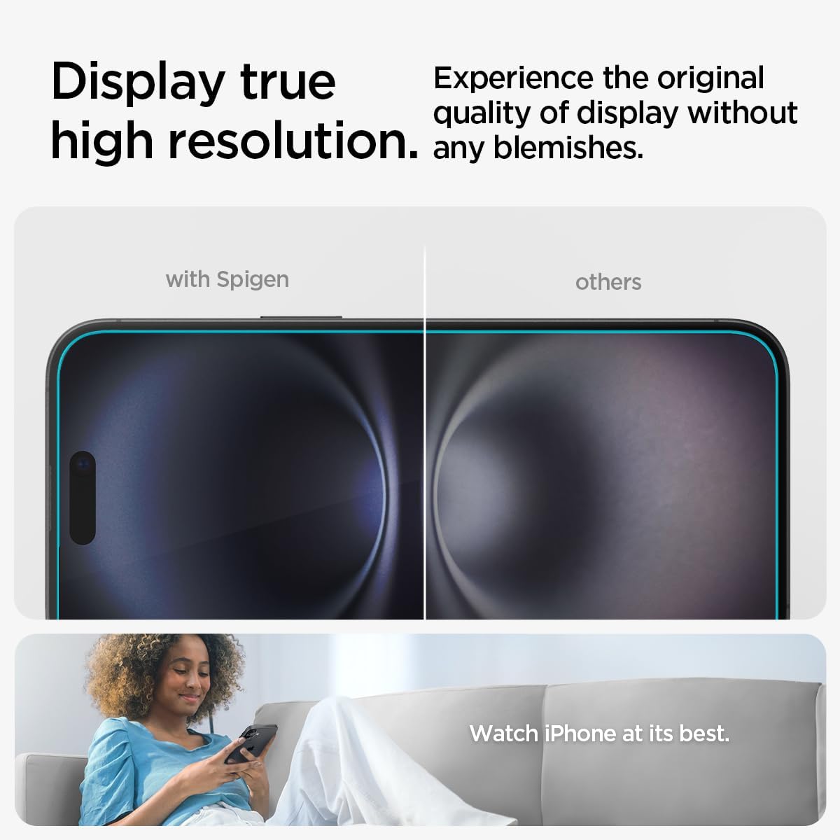 Spigen Glas.tR EZ Fit Skärmskydd kompatibel med iPhone 16, iPhone 15, 2 Stycken, med Sjabloon voor Installatiem, Case friendly, 9H härdat glas