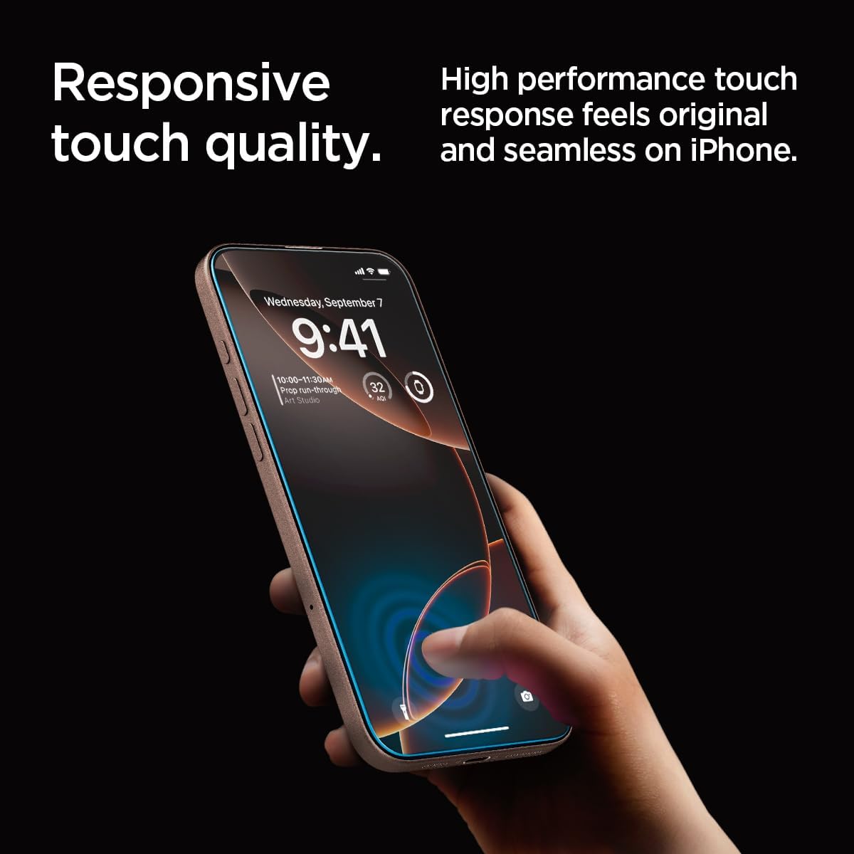 Spigen Glas.tR EZ Fit Skärmskydd kompatibel med iPhone 16, iPhone 15, 2 Stycken, med Sjabloon voor Installatiem, Case friendly, 9H härdat glas