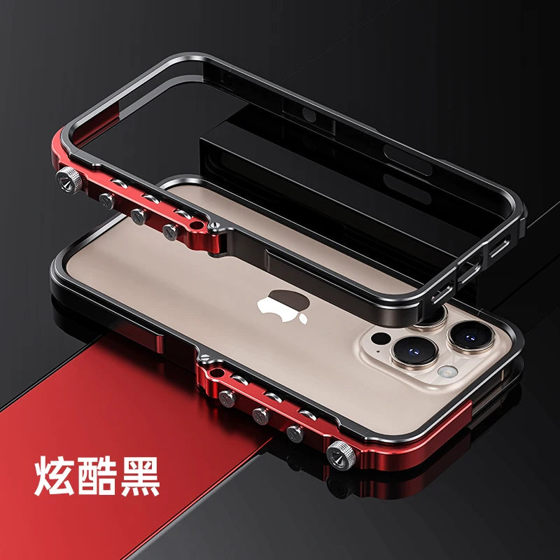 Armor Aluminium Metal Bumper Frame Case for IPhone 16 15 14 13 Pro Max Plus IPones 16Pro 15Pro I16 ProMax Hard Cover Accessories
