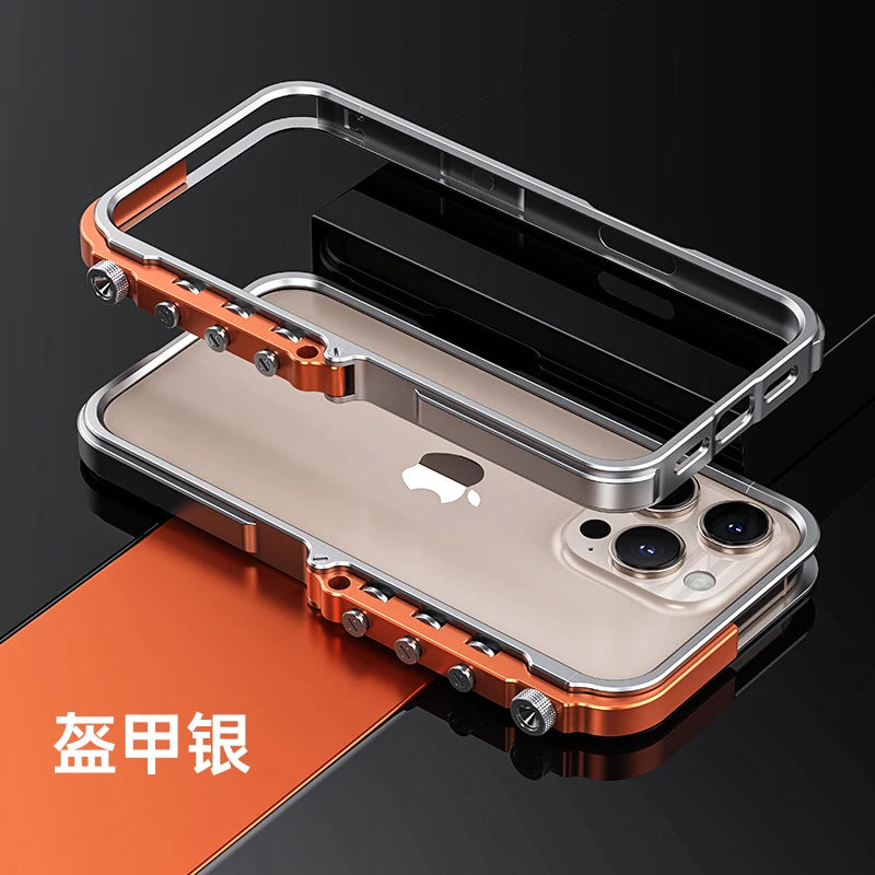 Armor Aluminium Metal Bumper Frame Case for IPhone 16 15 14 13 Pro Max Plus IPones 16Pro 15Pro I16 ProMax Hard Cover Accessories