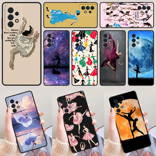 Record Dress Dancer For Samsung Galaxy A52 A72 A73 A20e A21S A50 A70 A11 A12 A42 A31 A40 A51 A71 A32 A80 A91 Phone Case Cover