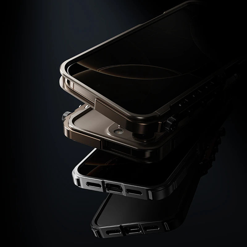 Armor Aluminium Metal Bumper Frame Case for IPhone 16 15 14 13 Pro Max Plus IPones 16Pro 15Pro I16 ProMax Hard Cover Accessories