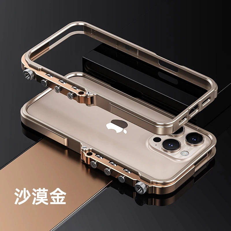 Armor Aluminium Metal Bumper Frame Case for IPhone 16 15 14 13 Pro Max Plus IPones 16Pro 15Pro I16 ProMax Hard Cover Accessories