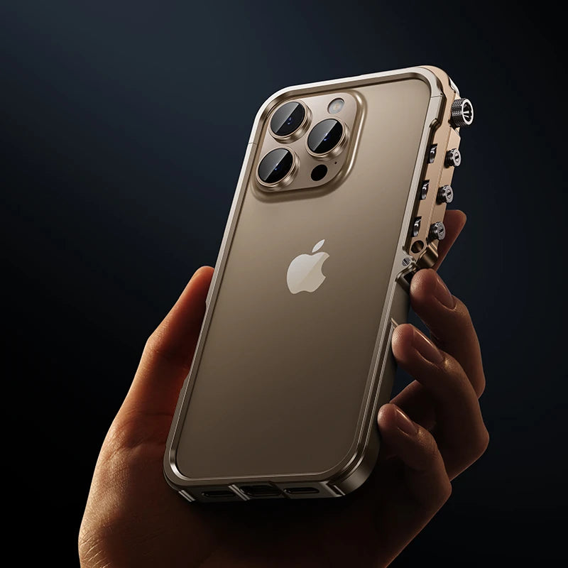 Armor Aluminium Metal Bumper Frame Case for IPhone 16 15 14 13 Pro Max Plus IPones 16Pro 15Pro I16 ProMax Hard Cover Accessories